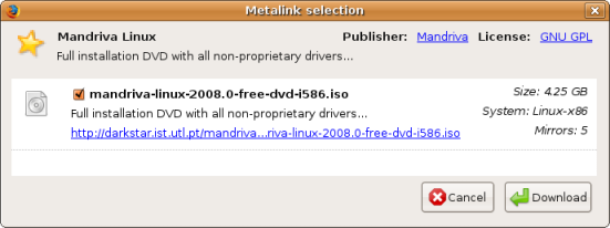 Metalink download with DownThemAll!