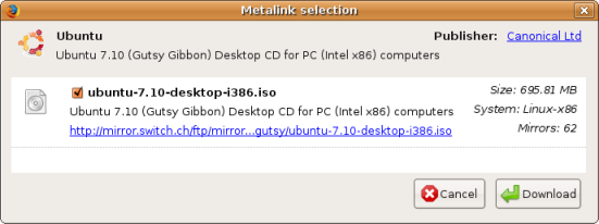 Metalink download with DownThemAll!